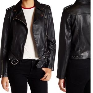 Plum supple and soft leather jacket